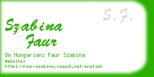 szabina faur business card